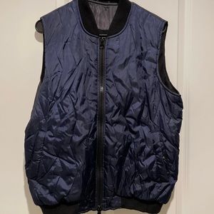 Black/blue Reversible Zip Up Vest Jacket